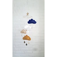 Cloud Mobile - Navy, White, Beige & Ocher