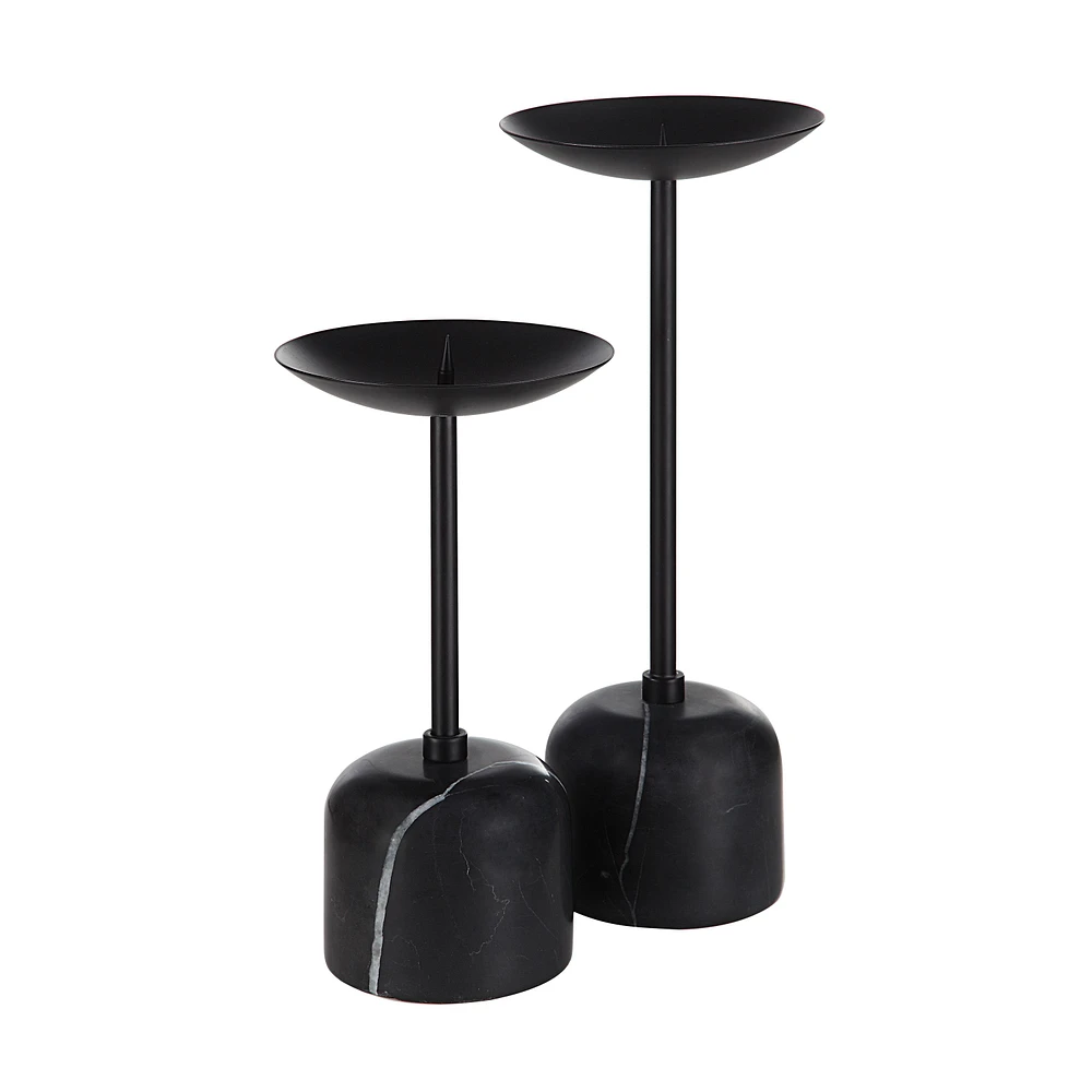 Uma Set Of 2 Pillar Candle Holder