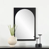 Miroir Bilzen en arc rectangulaire noir mat