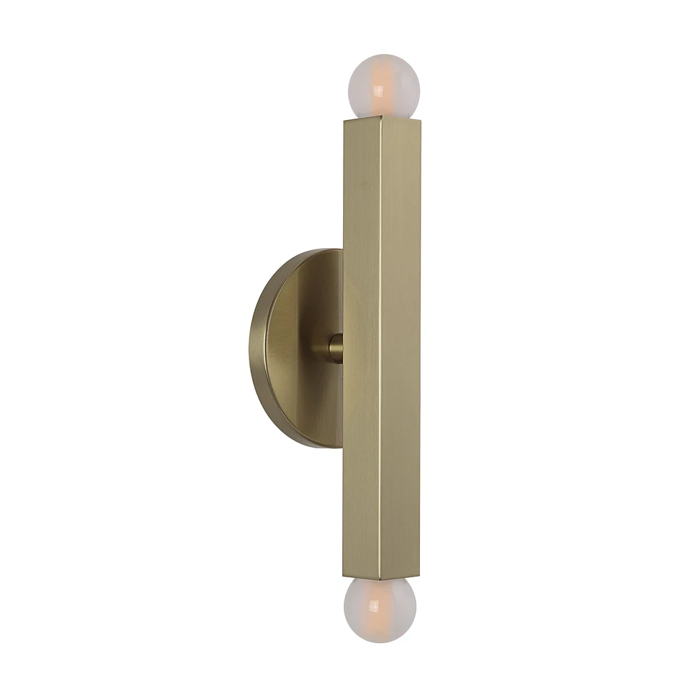 Kassie 11" Burnished Brass 2-Light Wall Sconce