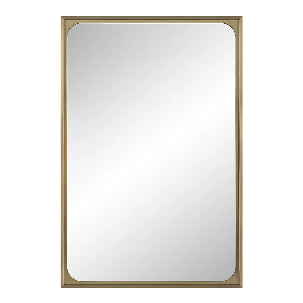 Sati 36" Tall Rectangular Mirror, Burnished Brass