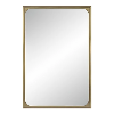 Sati 36" Tall Rectangular Mirror, Burnished Brass