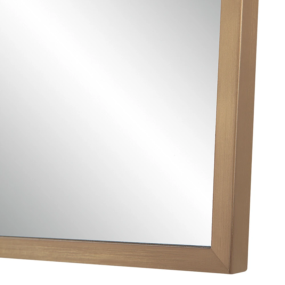 Brigid 36" Tall Rectangular Mirror, Burnished Brass