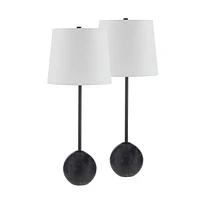 Ensemble de 2 lampes de table Bangor en fer noir mat