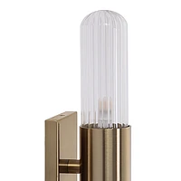 Chiara 15.75" Ribbed Clear 2-Light Wall Sconce