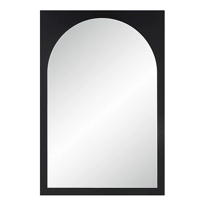 Bilzen 36" Tall Rectangular Arch Mirror, Matte Black