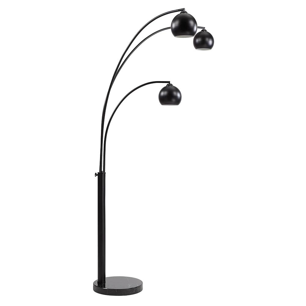 Folia 87" Tall Matte Black Floor Lamp with Dome Iron Shade