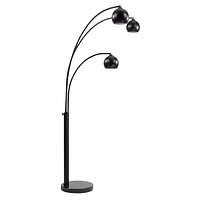 Folia 87" Tall Matte Black Floor Lamp with Dome Iron Shade