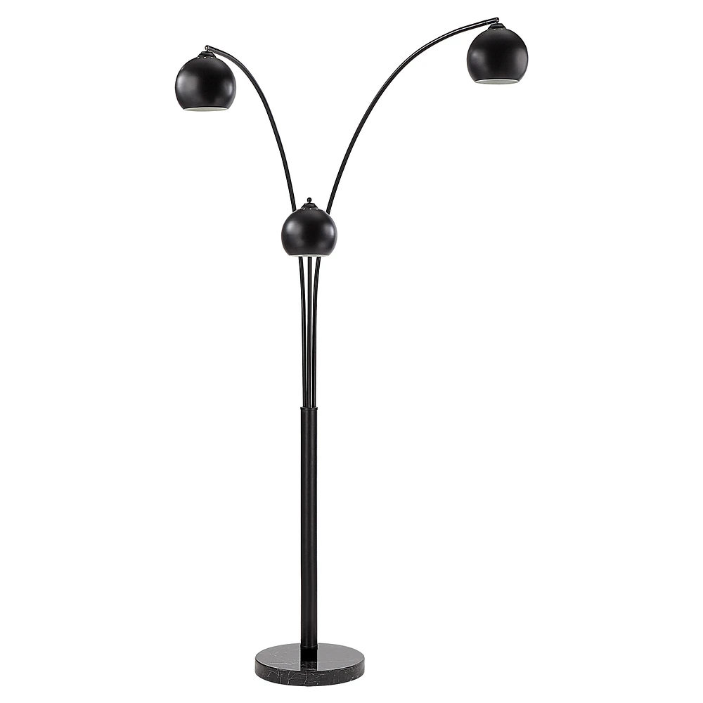 Folia 87" Tall Matte Black Floor Lamp with Dome Iron Shade