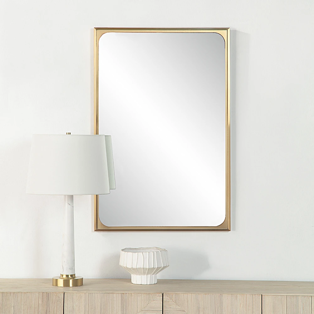 Miroir rectangulaire Sati en laiton bruni