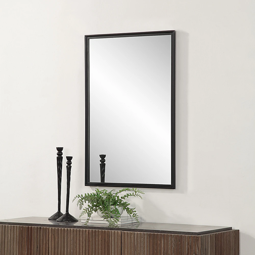 Miroir rectangulaire Lausanne noir mat