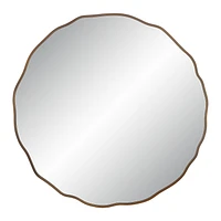 Bern 40" Tall Round Irregular Mirror, Antique Brushed Brass