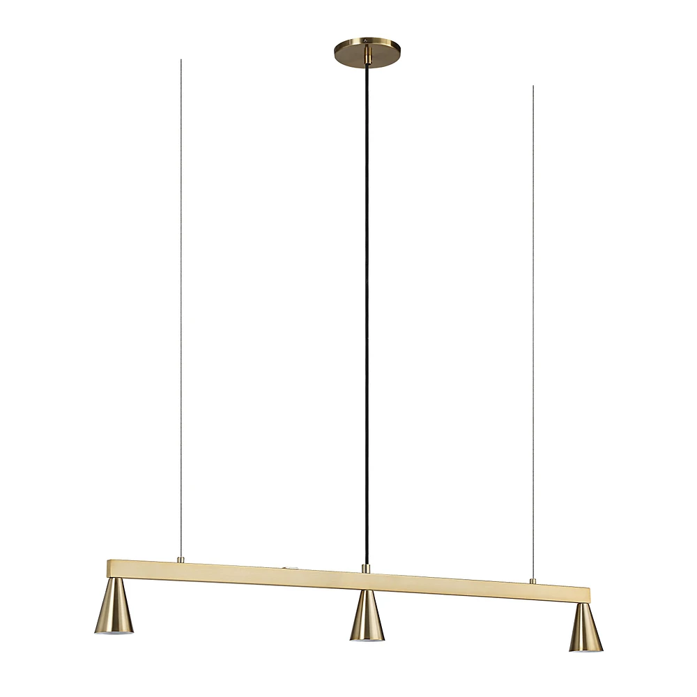 Linea 42" Wide 3-Light Chandelier, Champagne