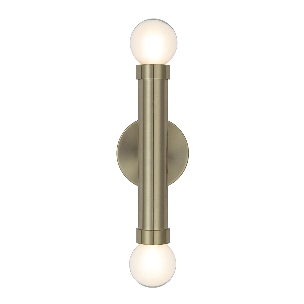 Dasia 12" Burnished Brass 2-Light Wall Sconce