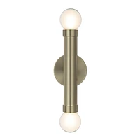 Dasia 12" Burnished Brass 2-Light Wall Sconce