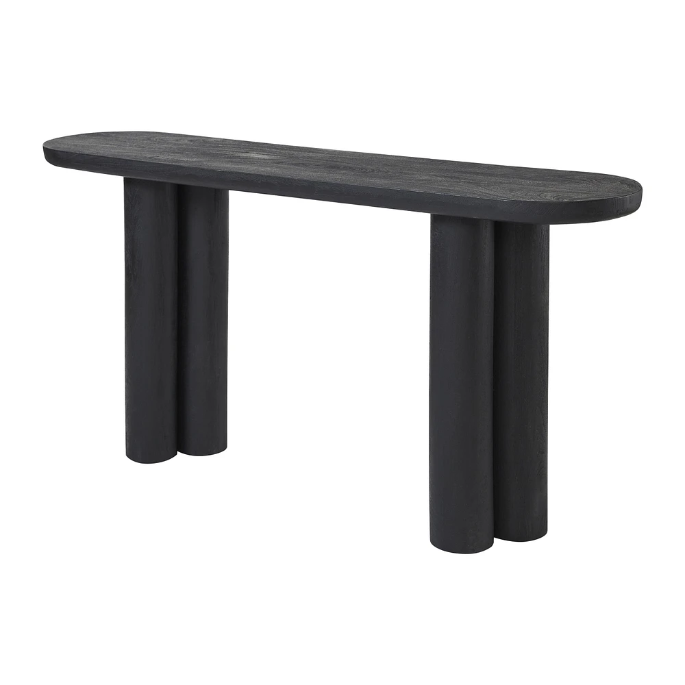 Table console « Dayna » en bois de manguier noir