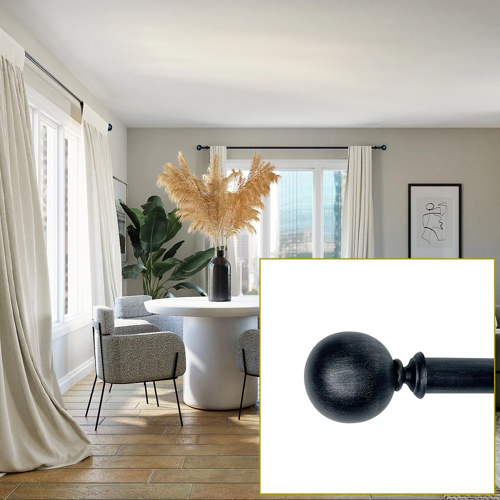 Heirloom Textured Ball Curtain Rod