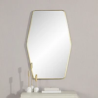 Mocha 40" Tall Rectangular Mirror, Satin Brass