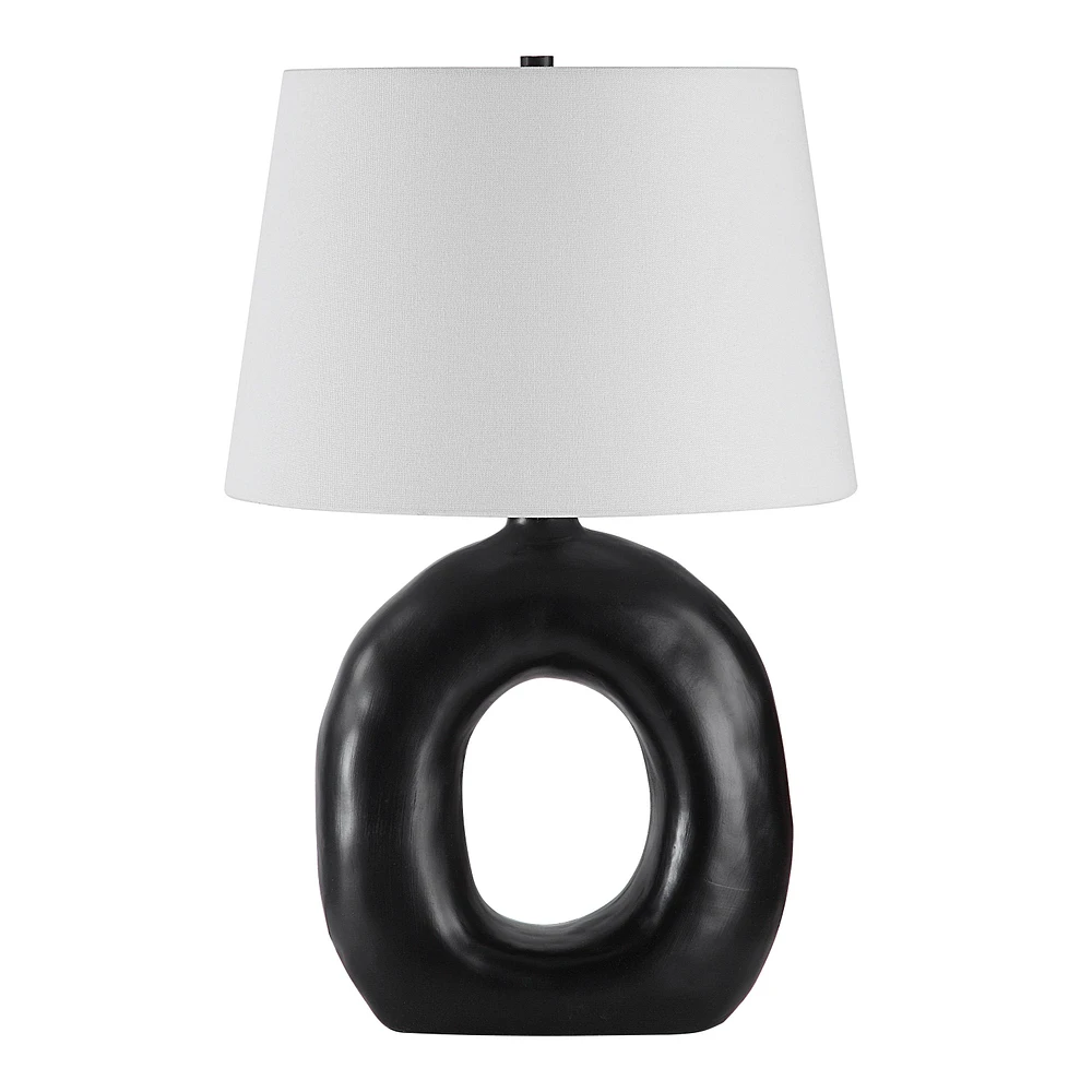 Lampe de table Omaru en fer noir mat peint