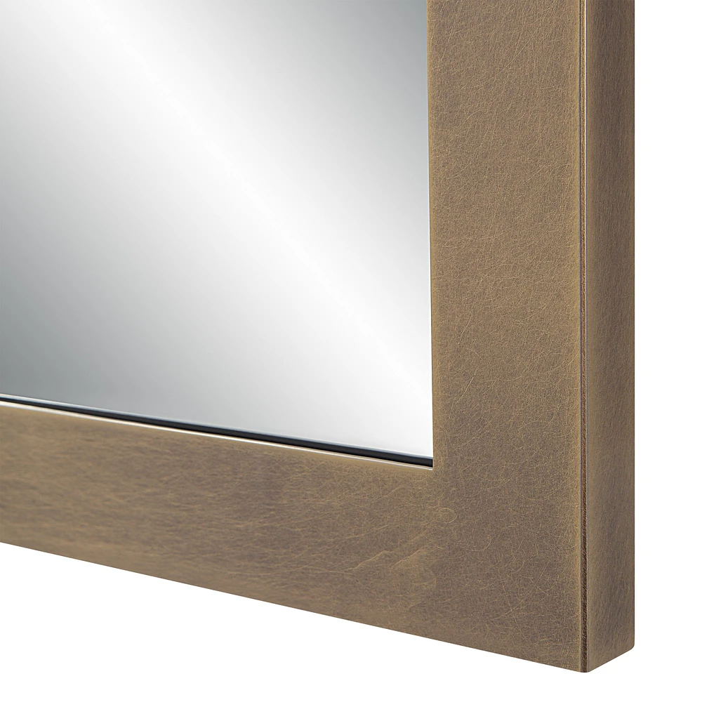 Ninove 36" Tall Rectangular Arch Mirror, Mottled Brass