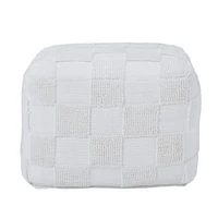 Pouf Payne tricoté en coton ivoire