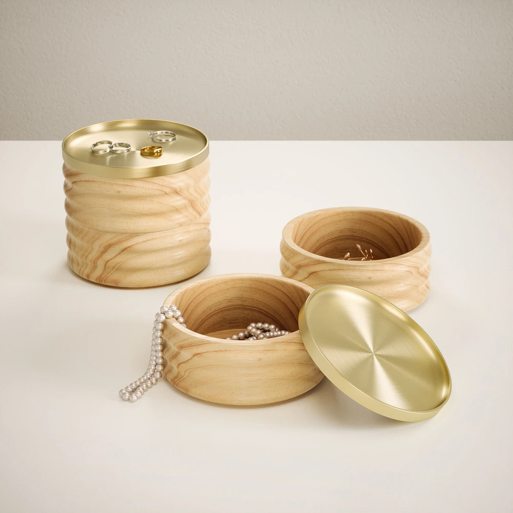 Boîte à bijoux en bois naturel Tesora Umbra