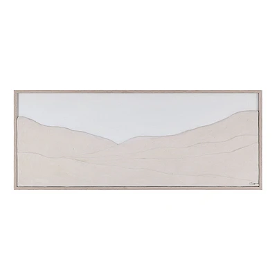 Bobier 60" Wide Wall Art with Wood Frame, Cream