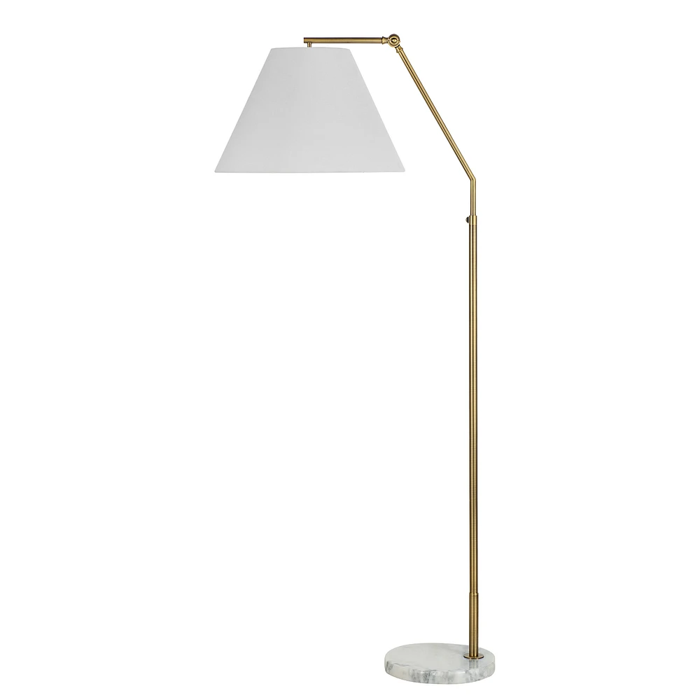 Lampadaire Claire en fer et laiton brossé antique