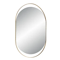 Miroir ovale Ecru en laiton satiné