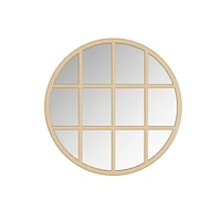 William Gold Framed Window Pane Mirror