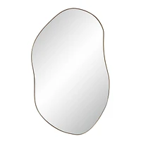 Noria 45" Tall Irregular Rectangular Oval Mirror, Burnished Brass