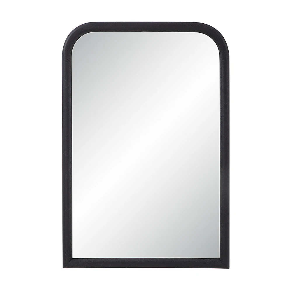 Dovima 36" Tall Arch Rectangular Mirror, Textured Black