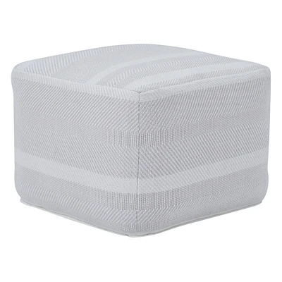 Pouf Renaud tissé couleur gris clair