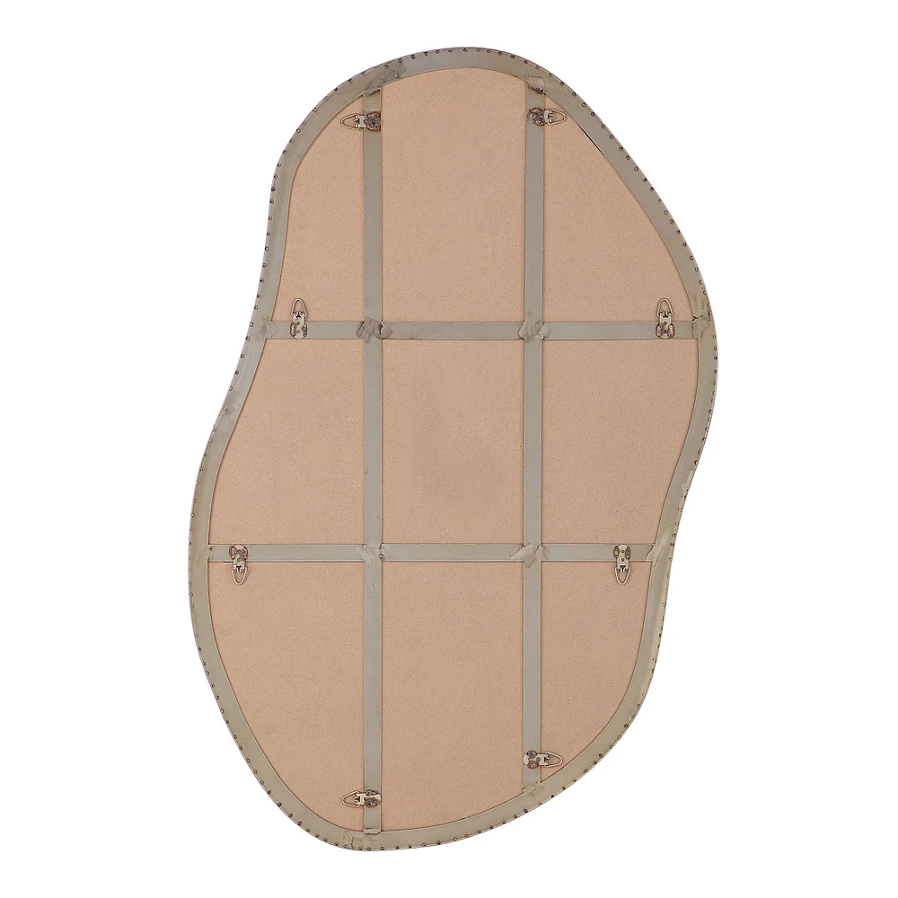 Noria 45" Tall Irregular Rectangular Oval Mirror, Burnished Brass