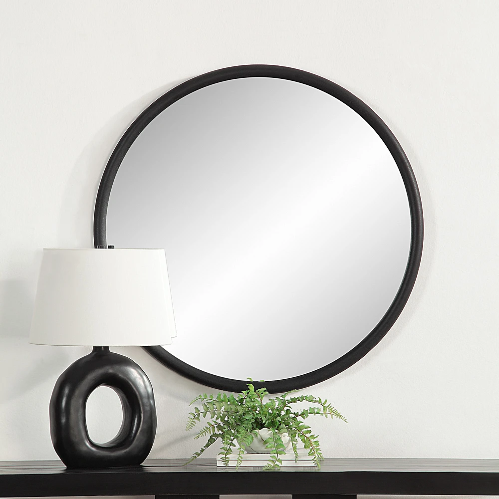 Miroir rond Namur noir mat