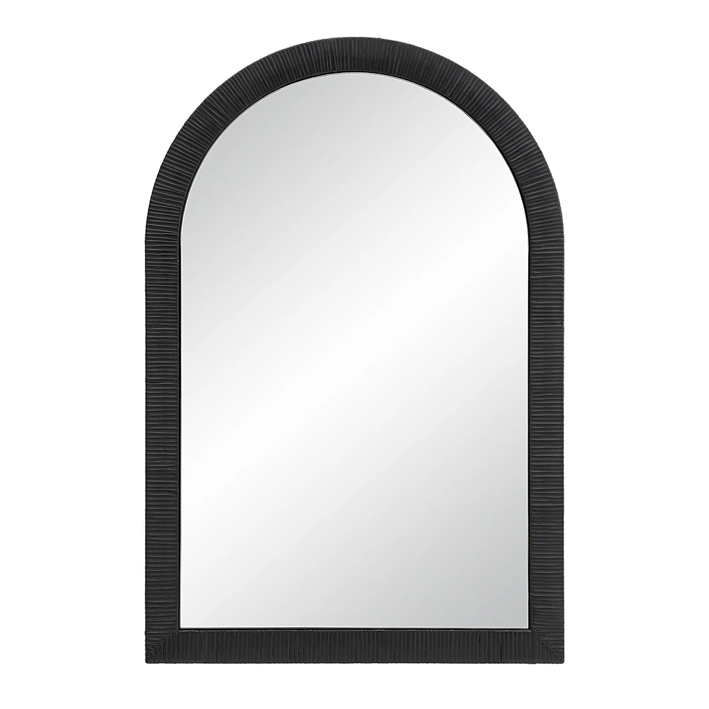 Prilly 36" Tall Arch Rectangular Mirror, Black