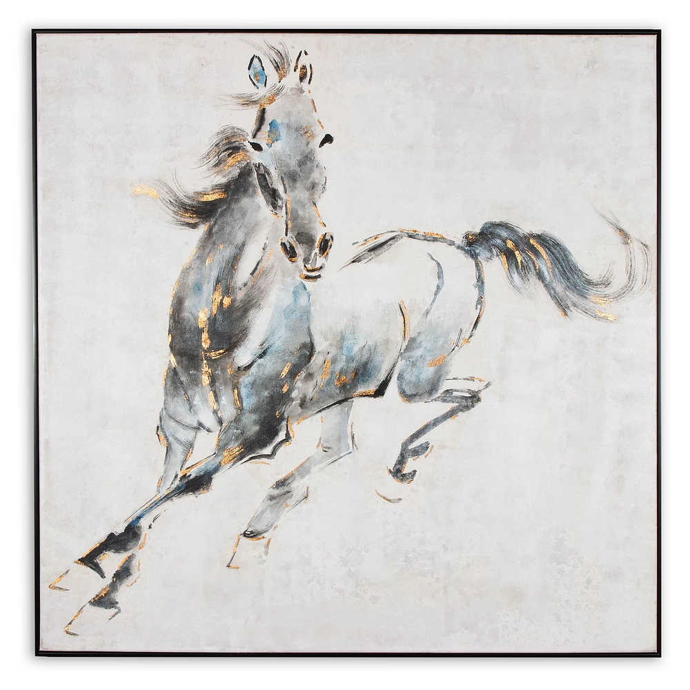 Prancing Stallion Small Hand Painted Canvas
