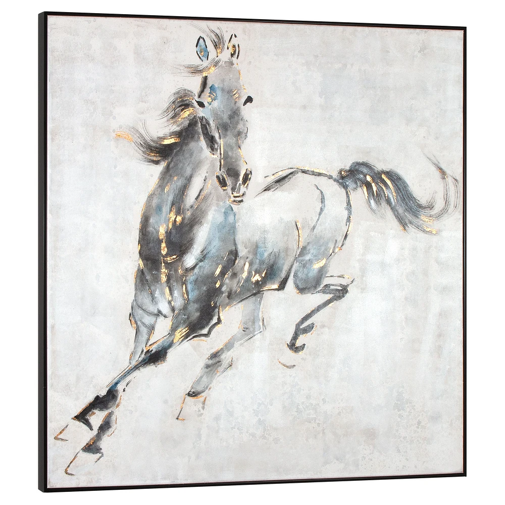 Prancing Stallion Small Hand Painted Canvas