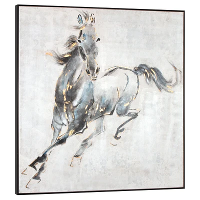 Prancing Stallion Small Hand Painted Canvas