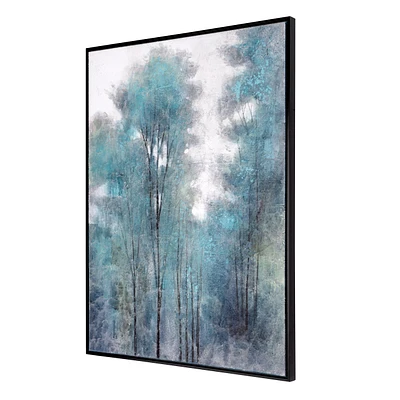 Toile peinte à la main « Aquamarine Forest »