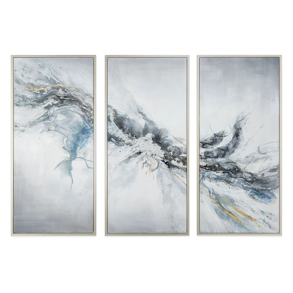 Set of 3 Mystic Mistral Hand Painted Triptych Canvas