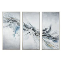 Set of 3 Mystic Mistral Hand Painted Triptych Canvas