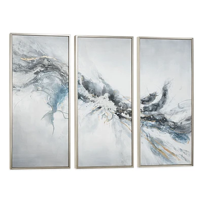 Set of 3 Mystic Mistral Hand Painted Triptych Canvas