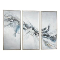 Set of 3 Mystic Mistral Hand Painted Triptych Canvas