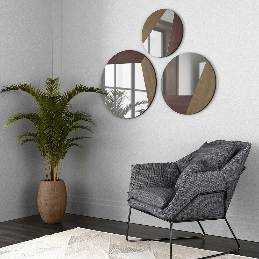 Set of 3 Alexander Metal Mirrors