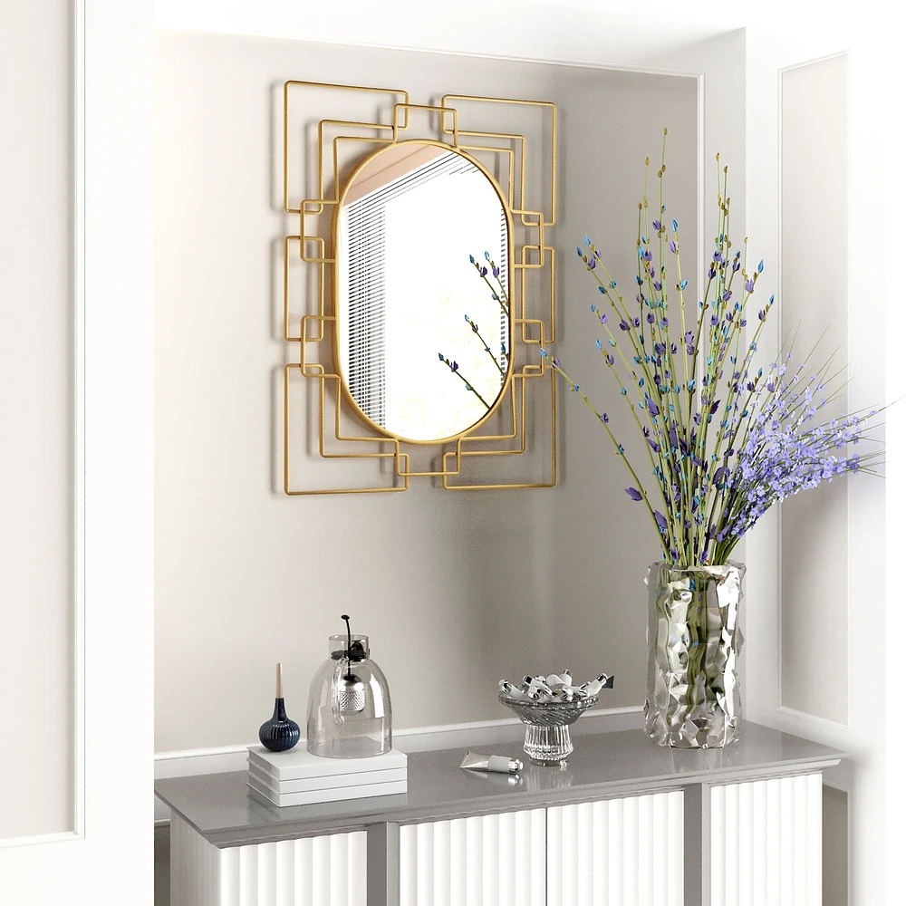 Miroir en métal doré « Deanna »