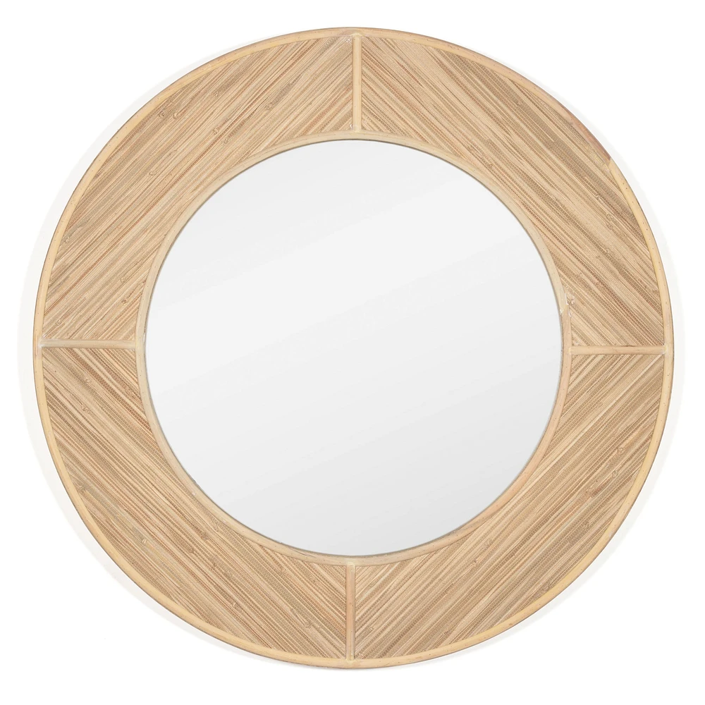 Elyas Rattan 34" Round Mirror