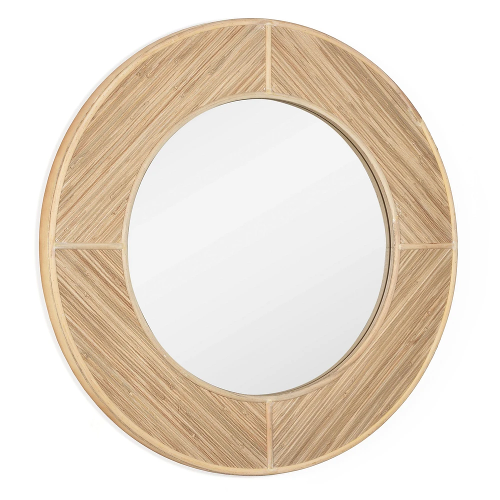 Elyas Rattan 34" Round Mirror