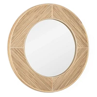 Miroir rond en rotin de 34 po « Elyas »