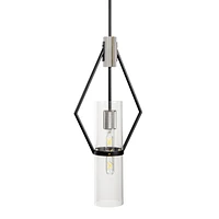 Everly Single Light Pendant Black and Chrome